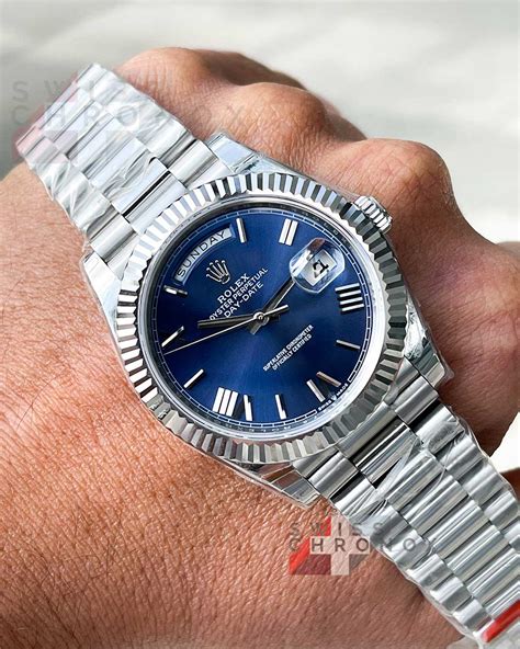 rolex daydate blau|rolex day date.